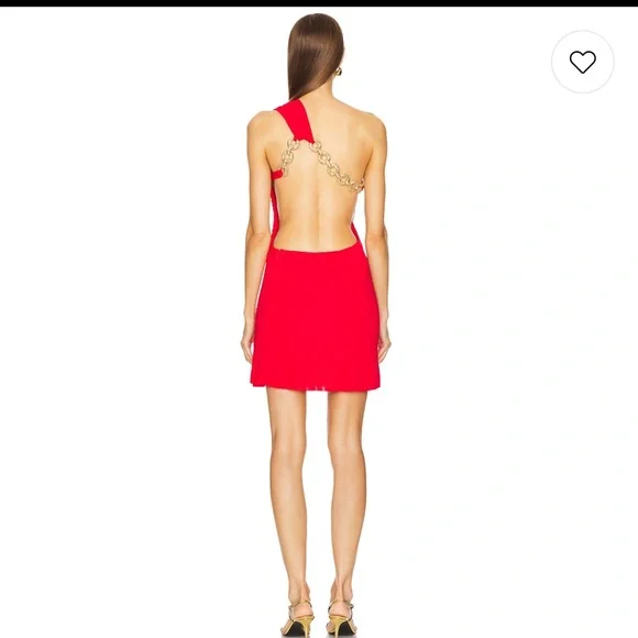 Cult Gaia Vibrant Red Chain Backless Dress - Picture 5 of 6